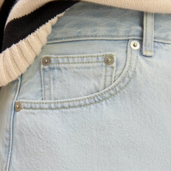 NWT Everlane A-Line High Rise 100% Cotton Denim Shorts Size 33 - Picture 5 of 8